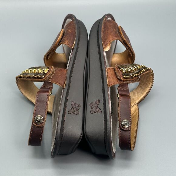 Alegria Verona Hickory Chain Gang Women's 8.5 Brown Leather Comfort Sandals - Picture 8 of 11